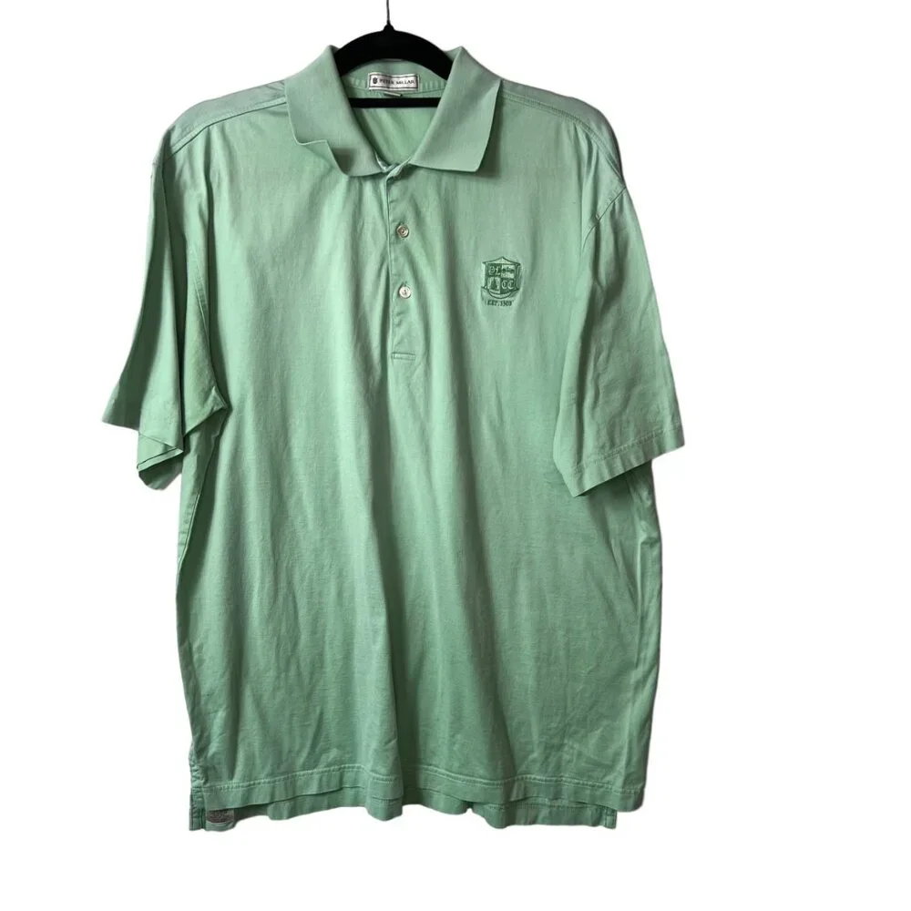 Peter millar green polo shirt men’s size medium cotton